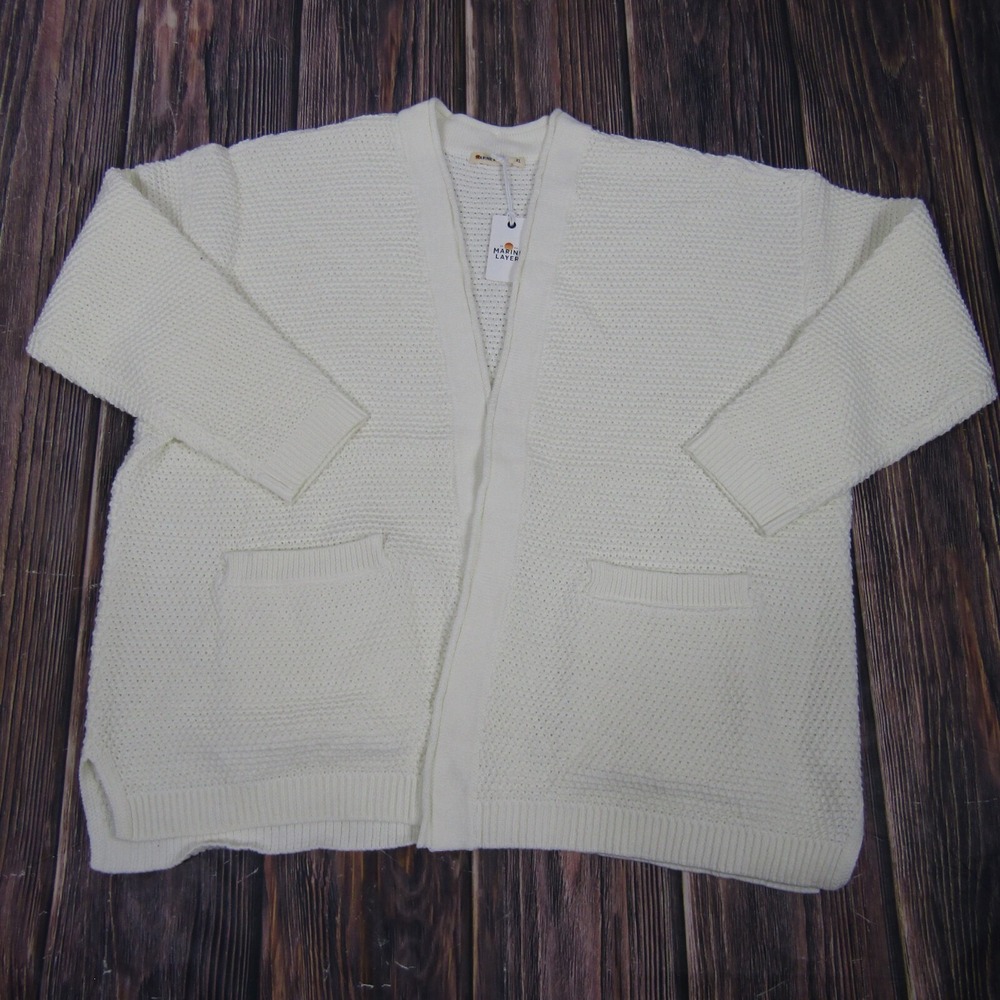 Marine Layer NEW NWT Womens XL Ivory White Catalina Cardigan Sweater - Picture 1 of 5
